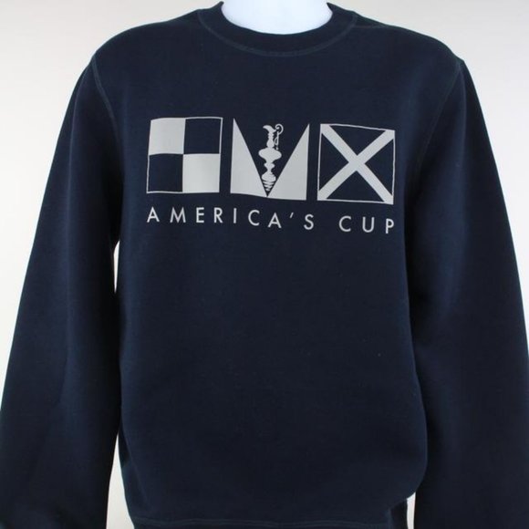 Louis Vuitton Men's Large Navy Blue LV America's Cup Crewneck Sweater 928lv65
